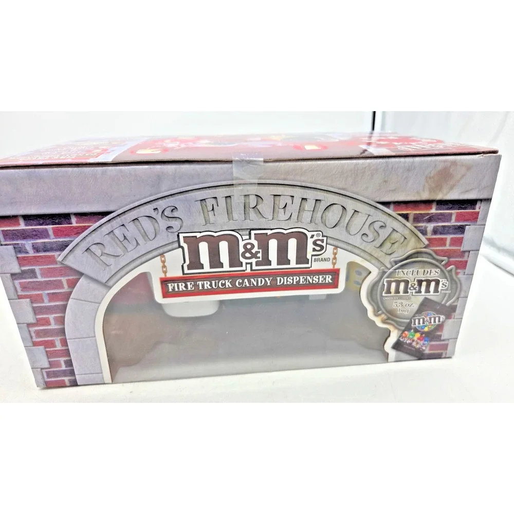 Vtg M&M's Reds Firehouse Fire Truck Candy Dispenser Limited Edition New In Box